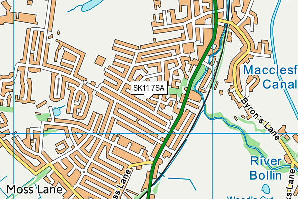 SK11 7SA map - OS VectorMap District (Ordnance Survey)