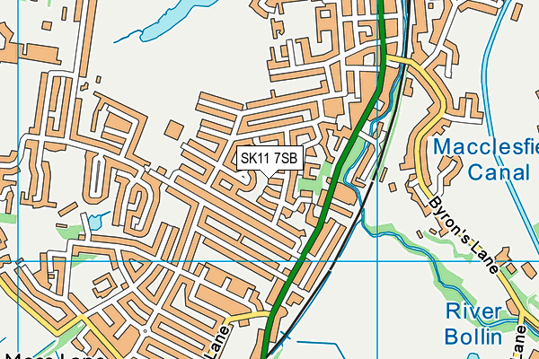 SK11 7SB map - OS VectorMap District (Ordnance Survey)
