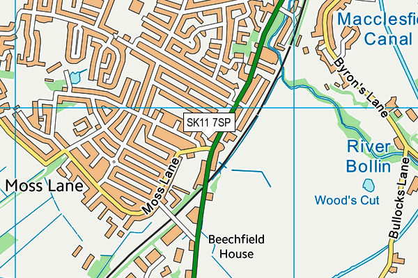 Macclesfield Football Club map (SK11 7SP) - OS VectorMap District (Ordnance Survey)