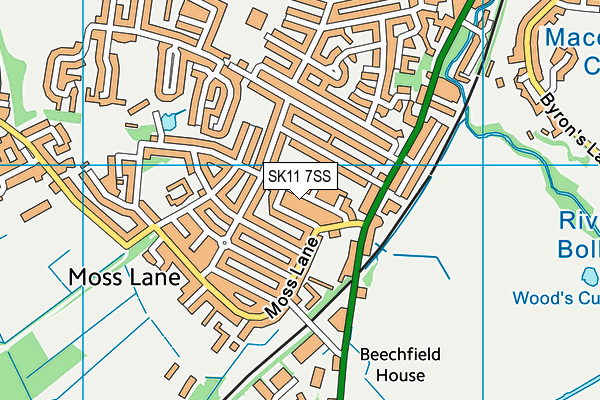 SK11 7SS map - OS VectorMap District (Ordnance Survey)