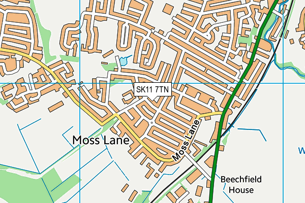 SK11 7TN map - OS VectorMap District (Ordnance Survey)