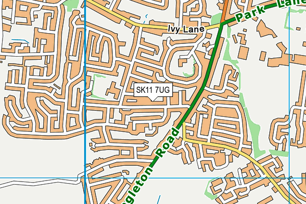 SK11 7UG map - OS VectorMap District (Ordnance Survey)