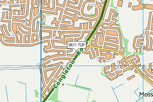 SK11 7UP map - OS VectorMap District (Ordnance Survey)