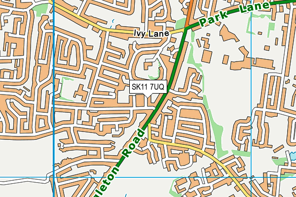 SK11 7UQ map - OS VectorMap District (Ordnance Survey)