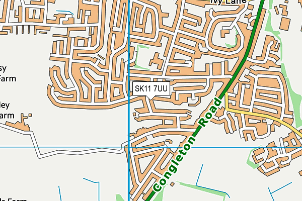 SK11 7UU map - OS VectorMap District (Ordnance Survey)