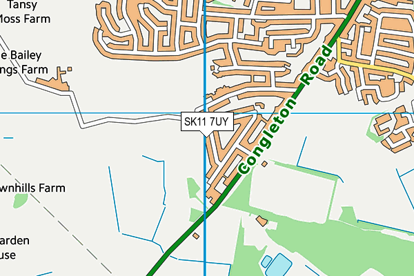SK11 7UY map - OS VectorMap District (Ordnance Survey)