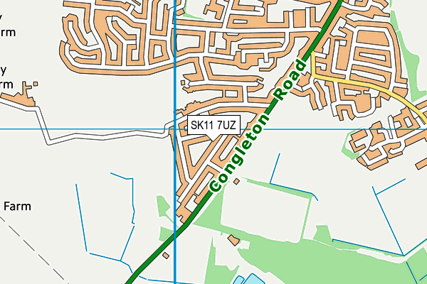 SK11 7UZ map - OS VectorMap District (Ordnance Survey)