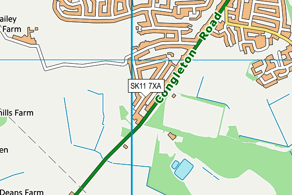 SK11 7XA map - OS VectorMap District (Ordnance Survey)