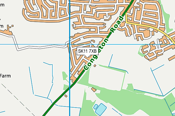 SK11 7XB map - OS VectorMap District (Ordnance Survey)