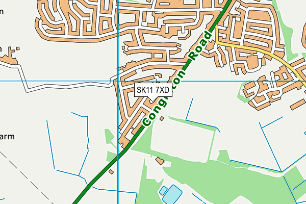 SK11 7XD map - OS VectorMap District (Ordnance Survey)