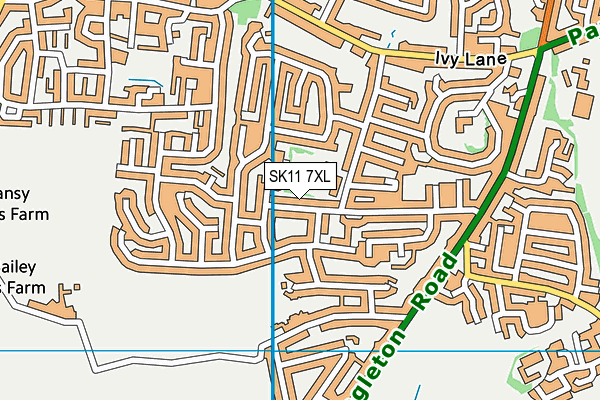 SK11 7XL map - OS VectorMap District (Ordnance Survey)