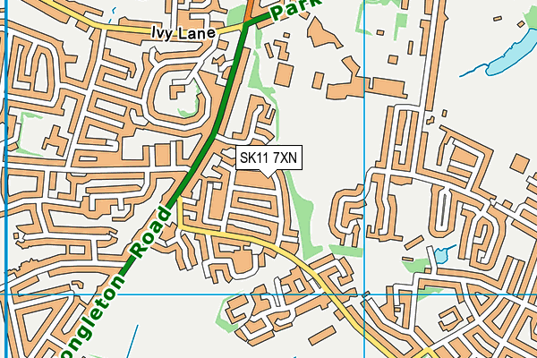 SK11 7XN map - OS VectorMap District (Ordnance Survey)