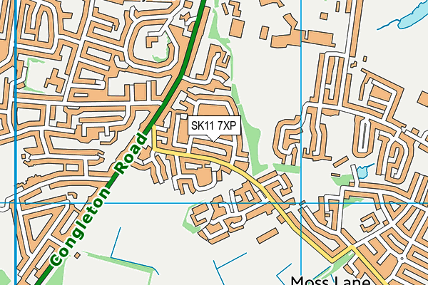 SK11 7XP map - OS VectorMap District (Ordnance Survey)