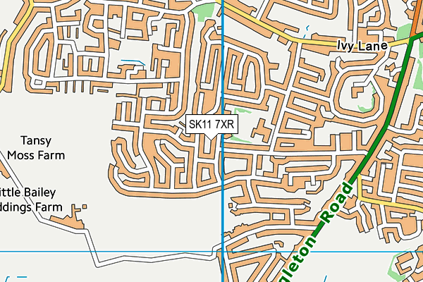 SK11 7XR map - OS VectorMap District (Ordnance Survey)