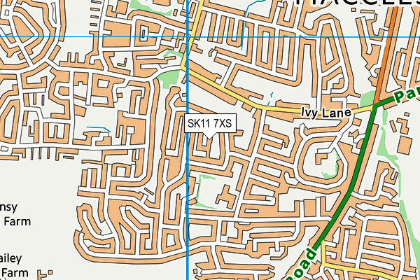 SK11 7XS map - OS VectorMap District (Ordnance Survey)