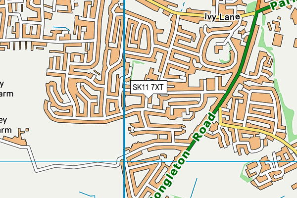 SK11 7XT map - OS VectorMap District (Ordnance Survey)