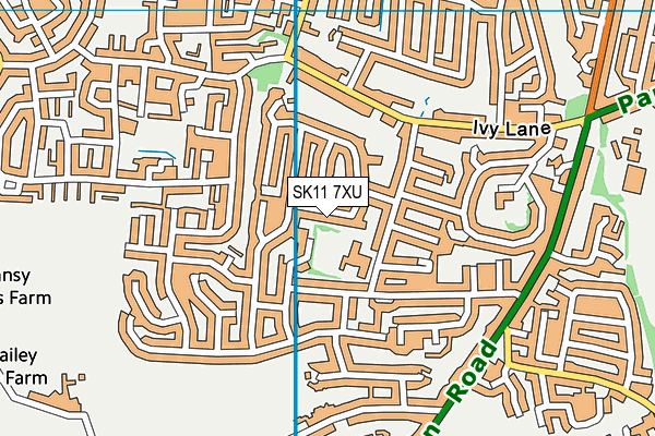 SK11 7XU map - OS VectorMap District (Ordnance Survey)
