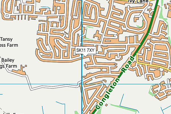 SK11 7XY map - OS VectorMap District (Ordnance Survey)