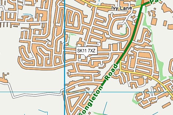 SK11 7XZ map - OS VectorMap District (Ordnance Survey)