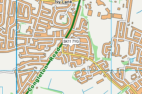 SK11 7YG map - OS VectorMap District (Ordnance Survey)