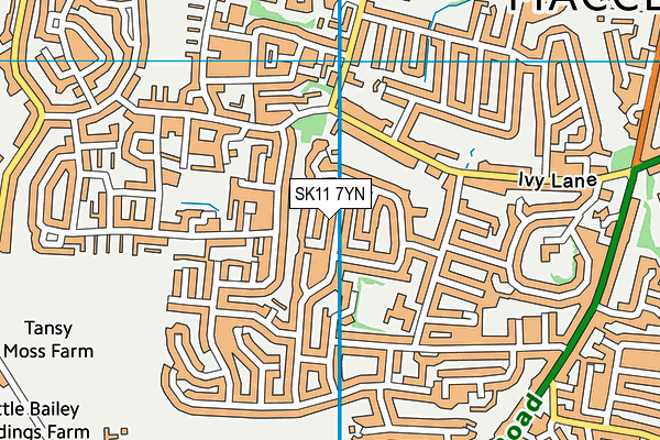 SK11 7YN map - OS VectorMap District (Ordnance Survey)