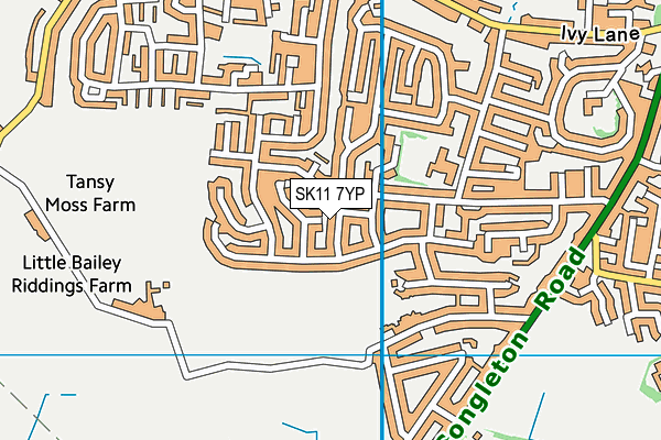 SK11 7YP map - OS VectorMap District (Ordnance Survey)