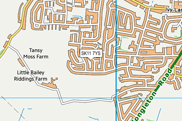 SK11 7YS map - OS VectorMap District (Ordnance Survey)