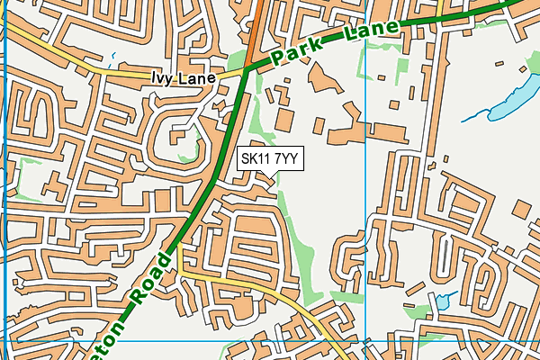 SK11 7YY map - OS VectorMap District (Ordnance Survey)