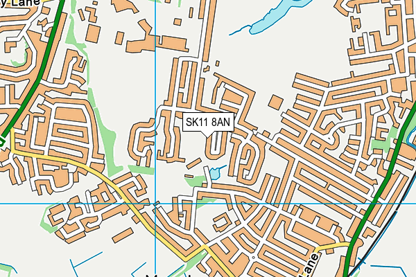 SK11 8AN map - OS VectorMap District (Ordnance Survey)