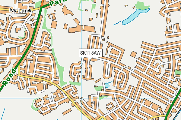 SK11 8AW map - OS VectorMap District (Ordnance Survey)