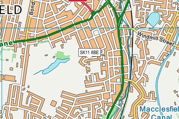 SK11 8BE map - OS VectorMap District (Ordnance Survey)