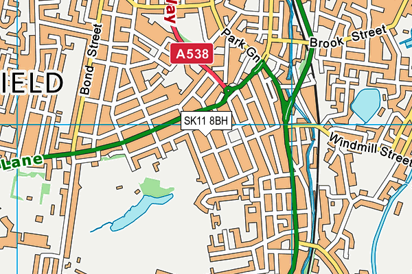 SK11 8BH map - OS VectorMap District (Ordnance Survey)