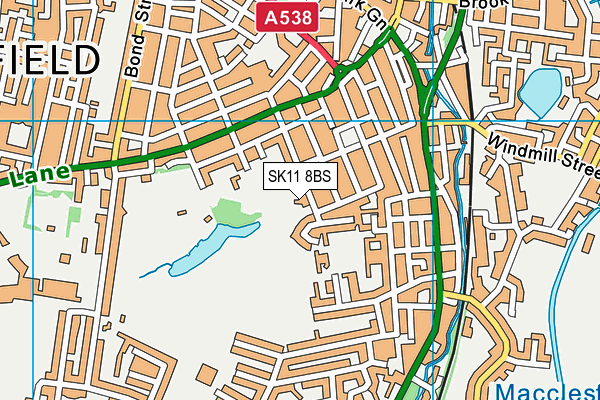 SK11 8BS map - OS VectorMap District (Ordnance Survey)