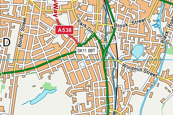 SK11 8BT map - OS VectorMap District (Ordnance Survey)