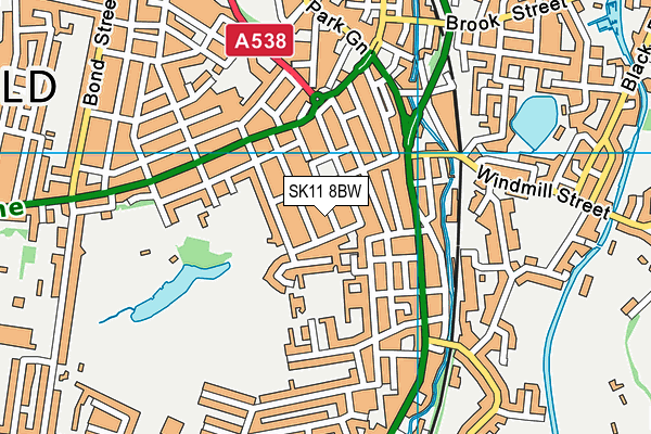 SK11 8BW map - OS VectorMap District (Ordnance Survey)