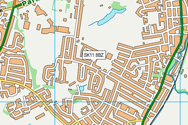 SK11 8BZ map - OS VectorMap District (Ordnance Survey)