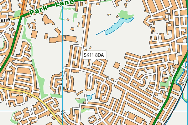 SK11 8DA map - OS VectorMap District (Ordnance Survey)