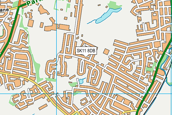 SK11 8DB map - OS VectorMap District (Ordnance Survey)