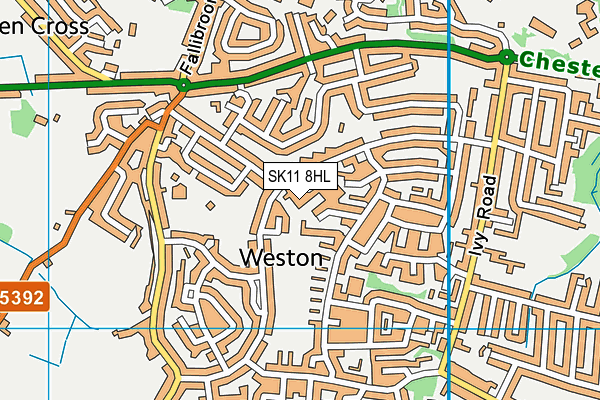 SK11 8HL map - OS VectorMap District (Ordnance Survey)