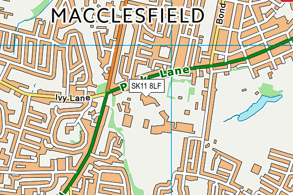 Macclesfield College map (SK11 8LF) - OS VectorMap District (Ordnance Survey)