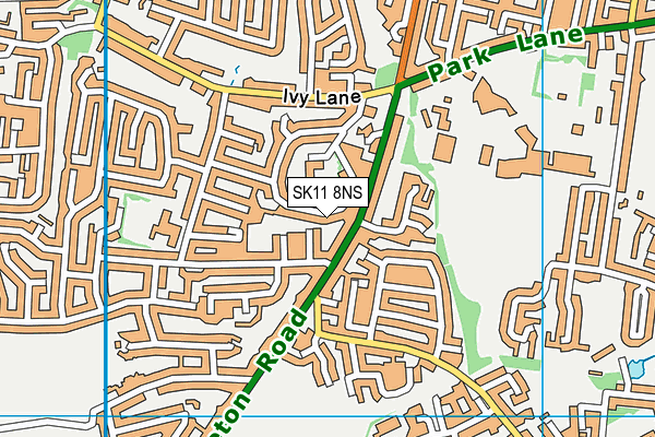 SK11 8NS map - OS VectorMap District (Ordnance Survey)
