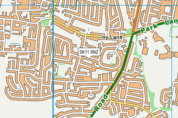 SK11 8NZ map - OS VectorMap District (Ordnance Survey)