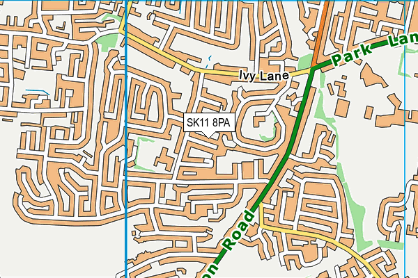 SK11 8PA map - OS VectorMap District (Ordnance Survey)