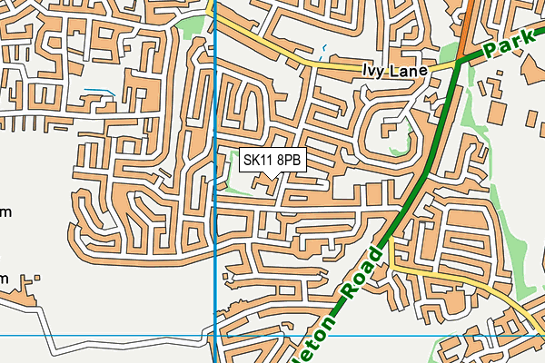 Ivy Bank Primary School map (SK11 8PB) - OS VectorMap District (Ordnance Survey)