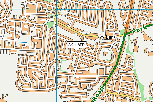 SK11 8PD map - OS VectorMap District (Ordnance Survey)