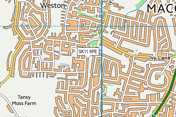 SK11 8PE map - OS VectorMap District (Ordnance Survey)