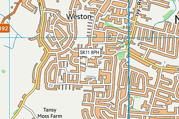 SK11 8PH map - OS VectorMap District (Ordnance Survey)