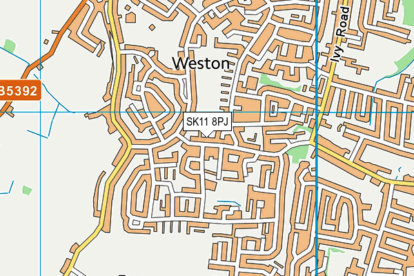 SK11 8PJ map - OS VectorMap District (Ordnance Survey)
