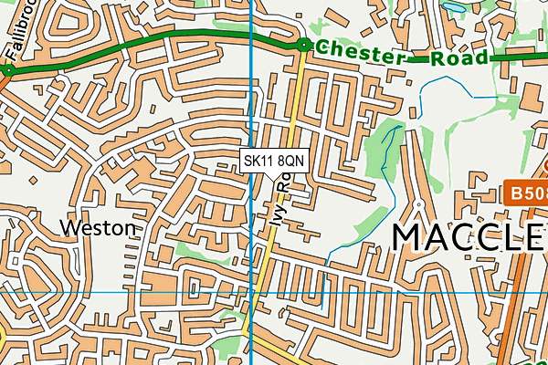 St Johns The Evangelist Cofe Primary School Macclesfield map (SK11 8QN) - OS VectorMap District (Ordnance Survey)