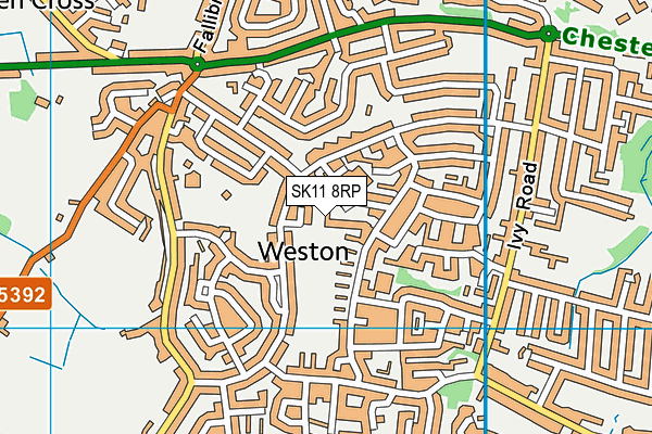 SK11 8RP map - OS VectorMap District (Ordnance Survey)